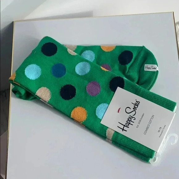 Happy Socks Green With Big Polkadots - Picture 1 of 4